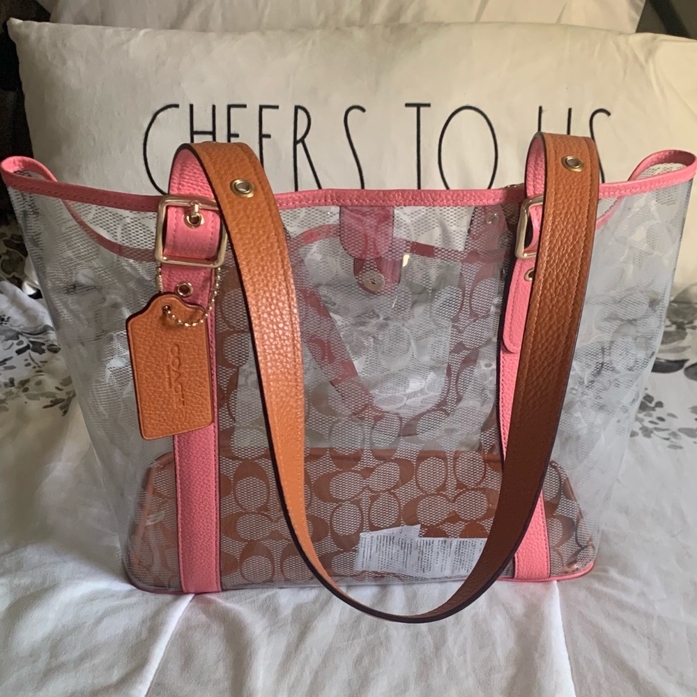 Clear authentic Coach tote